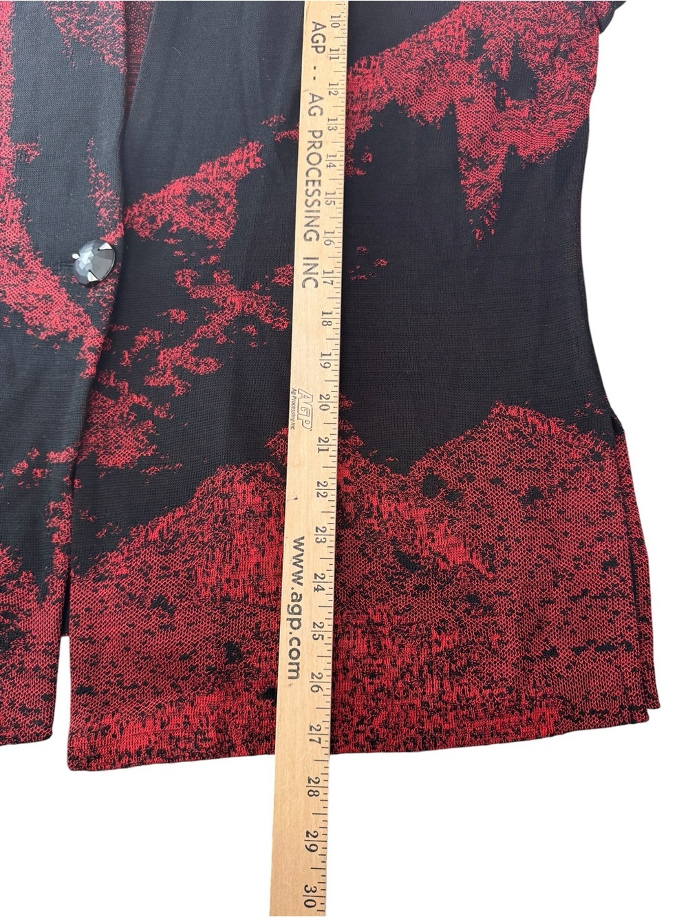 Ming Wang 1X Black Red Abstract Knit Blazer Jacket Career Office Chic W78 - Picture 4 of 7